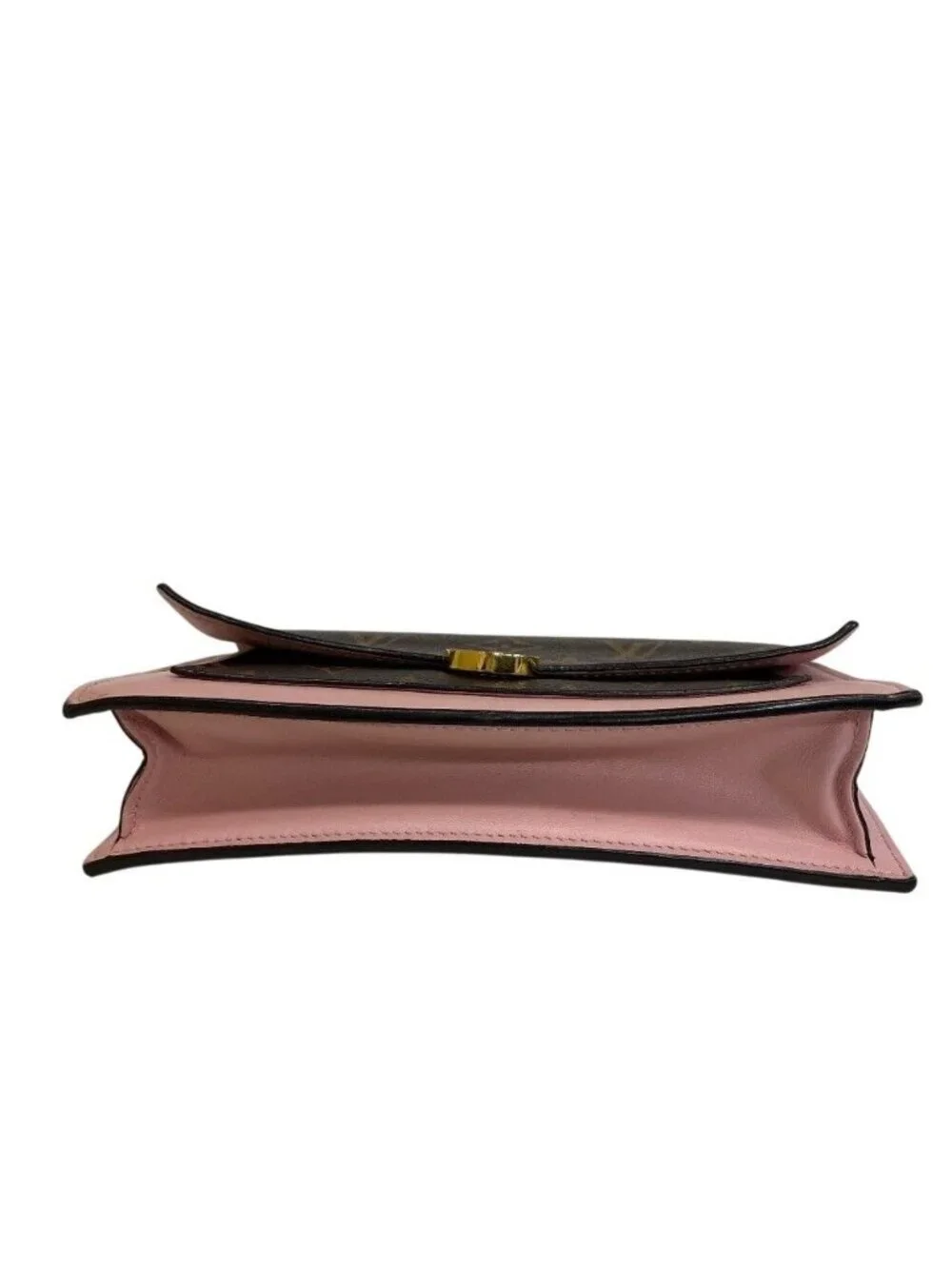 Louis Vuitton Monogram Portefeuille Flor Chain Shoulder Bag Leather Brown Pink